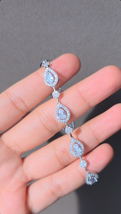 Pear & Round Halo Bracelet | 925 Sterling Silver