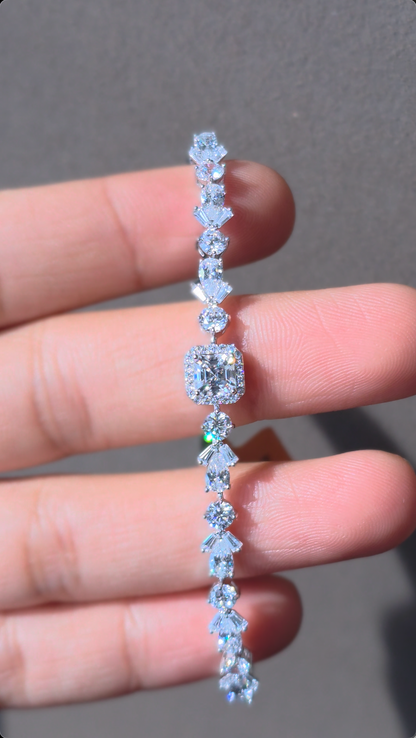 Emerald Centre Tennis Bracelet | 925 Sterling Silver