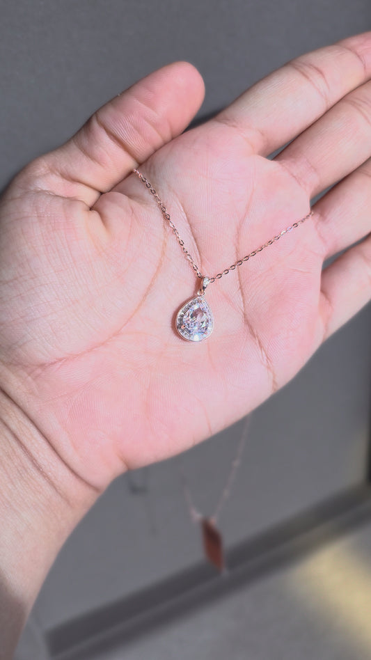 Rosé Teardrop Pendant Chain