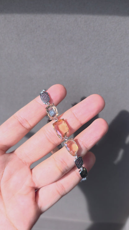 The Amber Noir Statement Bracelet | 925 Sterling Silver | The White Kala